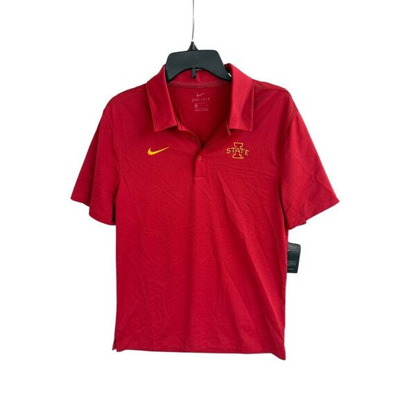 Nike Dri-Fit Iowa State Cyclones Polo Shirt Mens Red Size S - Picture 1 of 7